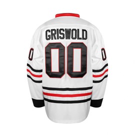 MESOSPERO Griswold Hockey Jersey Movie Christmas Vacation #00 Men's Hockey Jerseys, Perfect for Gifts, Parties, and Souvenirs White S