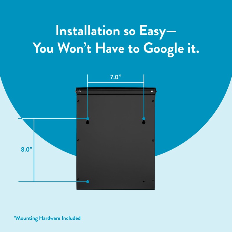 ARCHITECTURAL MAILBOXES 2580B-10 Chelsea Black Locking Wall Mount Mailbox, Medium,