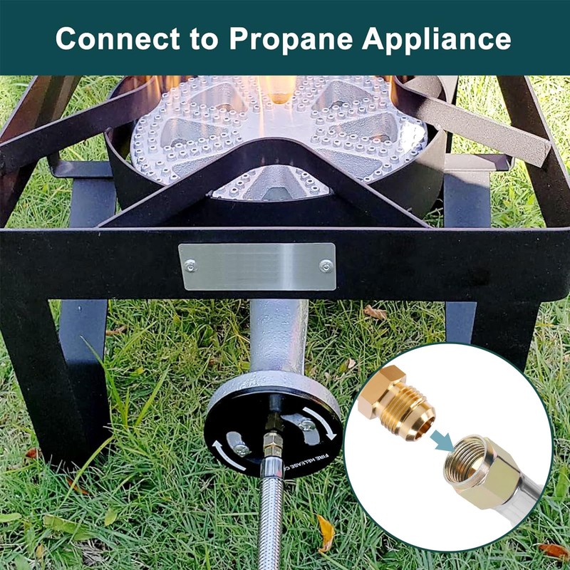 GASPRO 0-20 PSI Adjustable Propane Regulator with Braided Hose, High