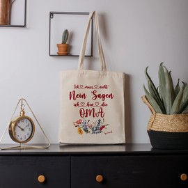 Loxato Gift Grandma - Best Grandma Bag - Best Grandma in the World Gifts - Grandma Bag 100% Cotton - Jute Bag Grandma Canvas Fabric 220 g/m² W 35 x H 42 x D 8 cm - Shopping Bag Grandma - Grandma Bag,