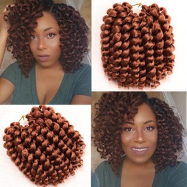 10 Inch Jamaican Bounce Crochet Hair 22 Strands 4 Packs Wand Curl Crochet Hair Curly Crochet Braids for Black Women (10 Inch (Pack of 4), 30#)
