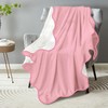Pink Scalloped Throw Blanket for Women, Hot Pink Preppy Blanket