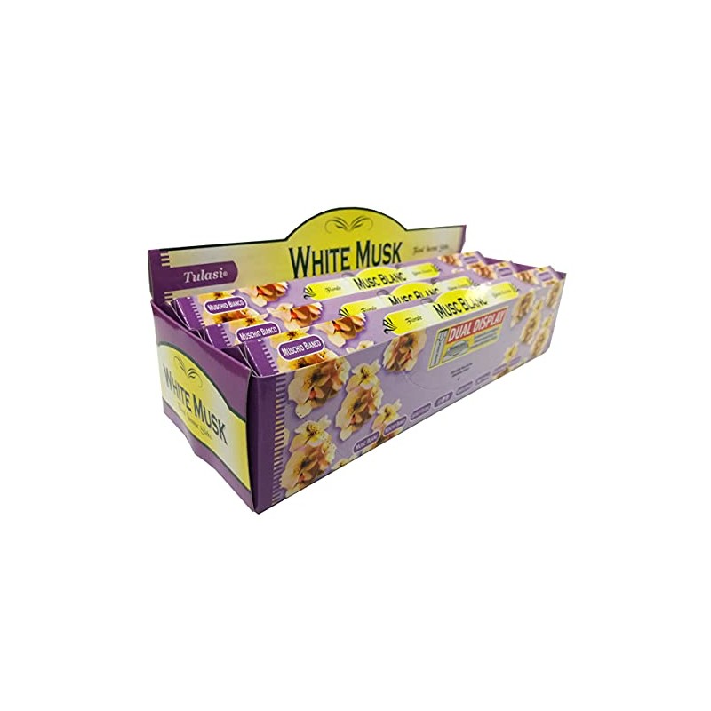 Tulasi White Musk Sticks, Set of 6, 20 Sticks per