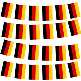 10m/32.8ft Germany Flag Bunting with 30 Flags for Oly 2024 Decorations, German Banner for Paris Oly 2024, Indoor/Outdoor Euros Football Game Sports Event, Germany Party Decorations