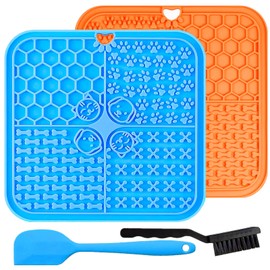 BlueFire Large Lick Mat for Dogs, 2 Pack Dog Slow Feeder Licking Mat with Spatula, Dog Lick Pad with Suction Cup, Snuffle Mat for for Dog, Cat, Puppy