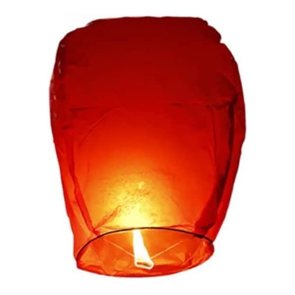 Eco-Friendly Red Chinese Flying Sky Lanterns 60cm x 90cm - Pack of 20 (Pack of 20)