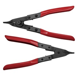 AIMALL Circlip Spring Snap Ring Pliers, Carbon Steel Retaining Plier Remover Tool, Rubber Handle, 8.86 x 4.13 Inches, Red
