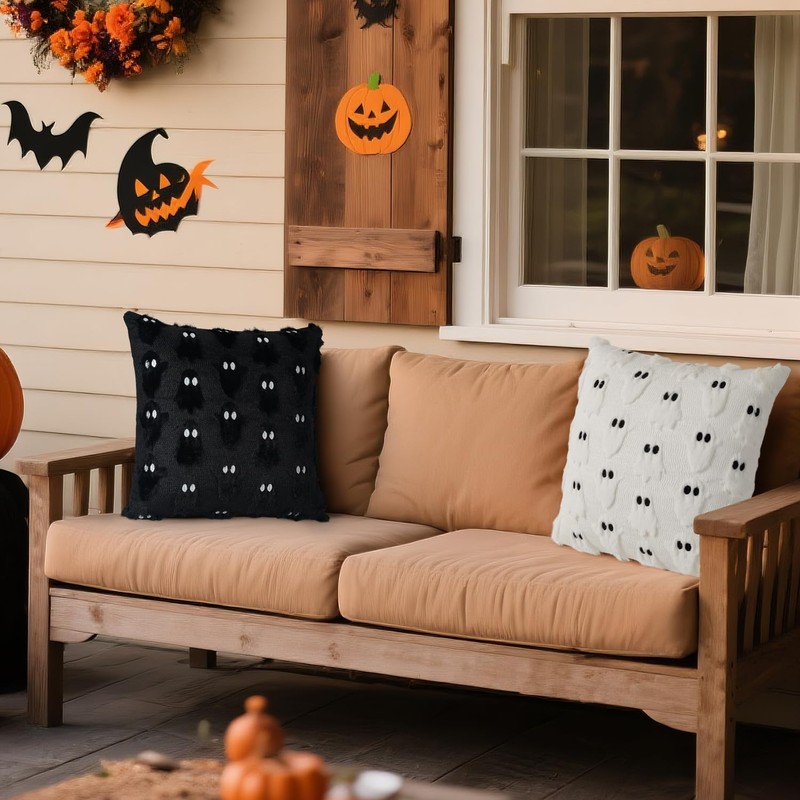 Artmag Halloween Ghost Pillow Covers 18x18 Set of 2, Soft