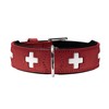 Hunter Swiss Organic Leather Collar, 65, Red/Black