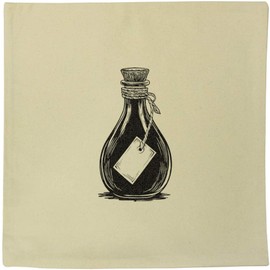 Azeeda 40cm x 40cm 'Vintage Potion Bottle with Tag ' Canvas Cushion Cover (CV00041924)