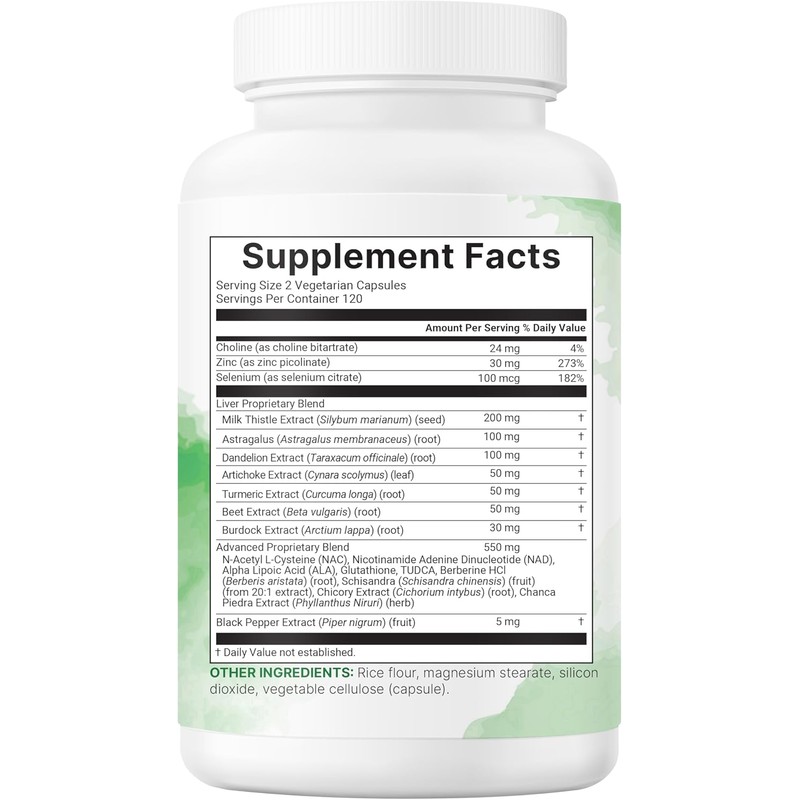 Liver Support Supplement, 240 Veggie Capsules, 20-in-1 Advanced Complex for