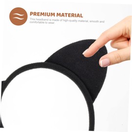 WOONEKY 6pcs Black Cat Ear Headband Animal Ear Hairband for Party Props Cute Cartoon Design for Cosplay Makeup Daily Wear
