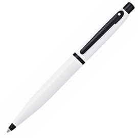 Sheaffer VFM Glossy White Lacquer Ballpoint Pen w/Matte Black Powder Coated Appointments (E2942551)