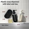 Hand and Dish Soap Dispenser with Black Tray & 4