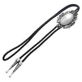White Crown Oval Stone [Bolo Tie Necklace] polar Tie Polo Tie Bolo Tie prt0185