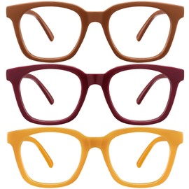 AIMISUV Reading Glasses for Women Men - Blue Light Blocking Magnifying Readers,Oprah Square Anti-Glare Computer Eyeglasses(Pure MIX5,0.75X)