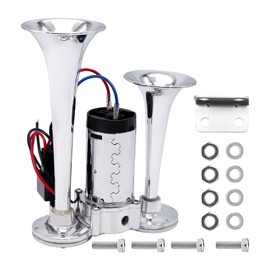 Vkinman 600DB Dual Train Horn, 12V Train Pickup Trucks Horn, Boat Car Horns Kit with Air Compressor