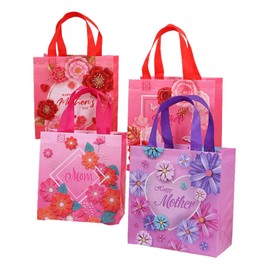 piqiya 12pcs Mother's Day Non-woven Bags Reusable Gift Bags for Mothers Day，Thanksgiving Day，Birthday