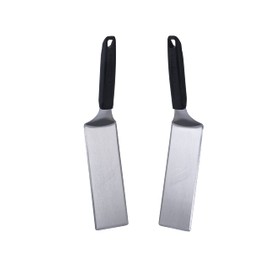 BLACKSTONE 5550 Extra Long Griddle Spatula Set of 2- Perfect Heavy-Duty Stainless Steel Premium Flat Top BBQ Grill Accessories, Non-Slip Plastic Handle, Heat Resistant, Dishwasher Safe Easy to Clean