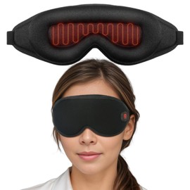 Heated Eye Masks for Dry Eyes | Vowleike 3D Cordless Rechargeable Warm Compress for Eyes | Washable Electric USB Thermal Eye Heating Pad for Stye, Blepharitis & MGD | Ideal Holiday Season Gift (Black)