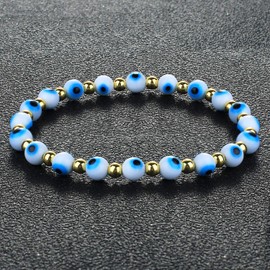 KELITCH Demon Eye Charm Bracelet for Women Elastic Friendship Bangle Bracelet Lucky Fashion Jewelry