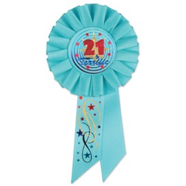 Beistle 21 and Terrific Rosette, 3-1/4 by 6-1/2-Inch,Multicolored