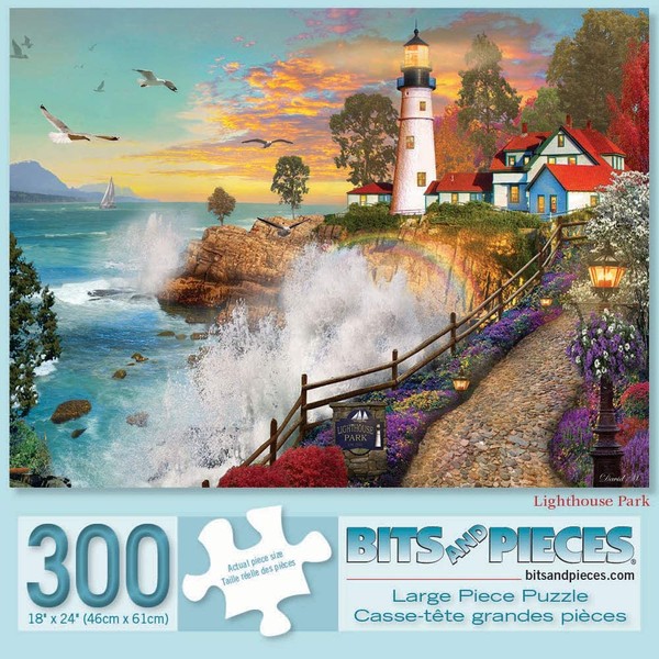 Bits and Pieces - 300 Piece Jigsaw Puzzle for Adults 18" x 24"  - Lighthouse Park - 300 pc Jigsaw by Artist David Maclean