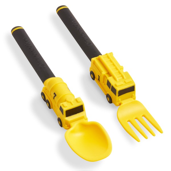 Dinneractive Utensil Set for Kids – Yellow Firefighter Themed Fork