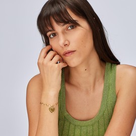 S'Agapõ Women's Steel Bracelet with Heart Symbol | Message Collection - SSG20, 190mm, Stainless Steel