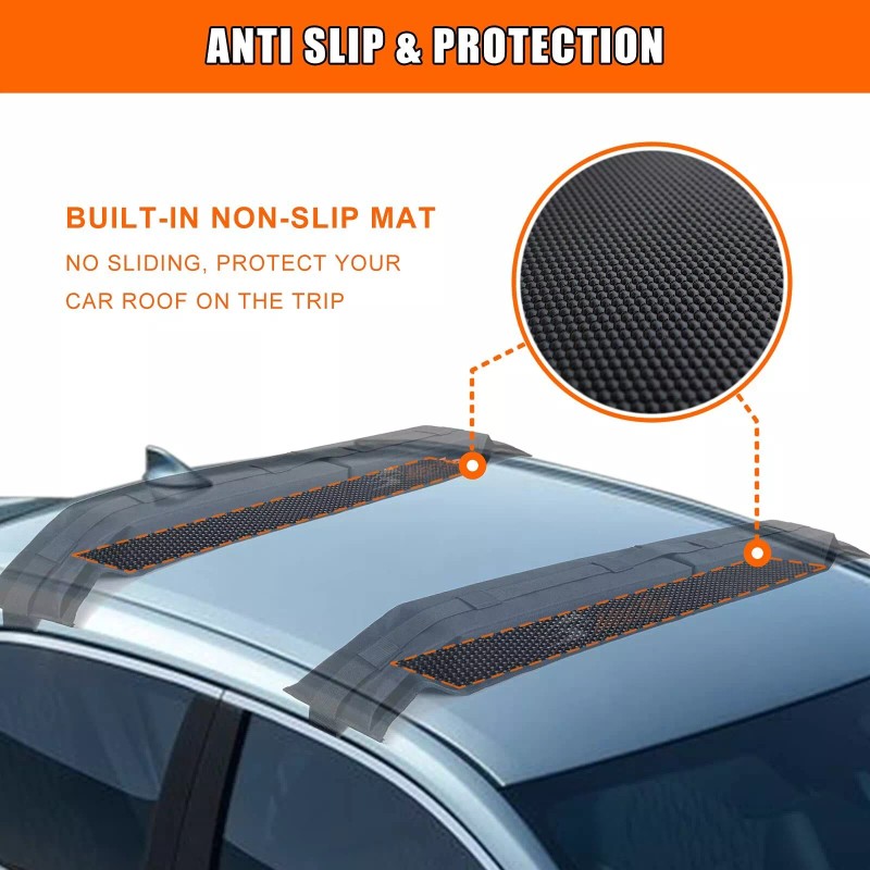 MeeFar Universal Car Soft Roof Rack Pads Luggage Carrier System