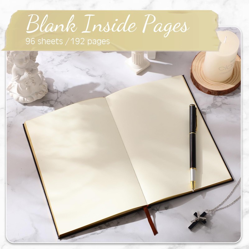 Engrowtic Black Wedding Officiant Book with Black Ink Pen 5.25