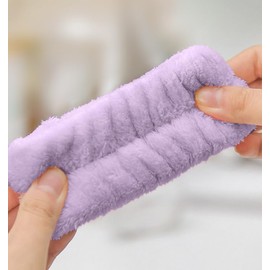 Spa Facial Makeup Headbands,Bow Headband for Washing Face Fuzzy Skincare, Cosmetic Headband for Women Girls, Hair Band (Purple, One size)