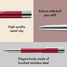 LAMY scala pianored - puristic Rollerball Pen in robust all-metal body & glossy lacquer finish - polished grip & in line width M - including LAMY M 63 rollerball refill in black