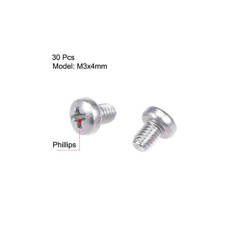 sourcing map Machine Screws Plate Phillips Head Screws Bolts M3