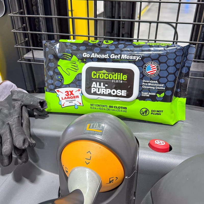 Crocodile Cloth All-Purpose Cleaning Wipes – 80 Count, 15"x10" Extra