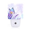 FSHVQKD Lavender Butterfly Night Light,Plug-in Nightlights Auto Sensor Night Lamp