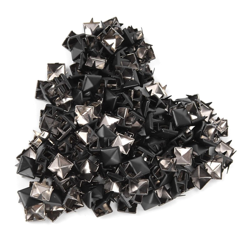 200Pcs Square Rivets, 9mm Square Spike Studs DIY Leathercraft Spike