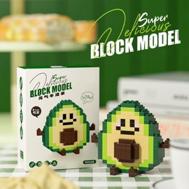 Food Building Blocks Set Toys Mini Building Blocks Fast Food Building Bricks Toy Micro Block Building Set Gift for Kids and Adults-218 PCS(Avocado)