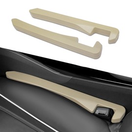 Tecledsn 2PCS Car Seat Gap Filler, Seat Gap Organizer, Leather Seat Gap Plug to Fill The Gap Between Seat and Console, Universal Seat Crevice Blocker Stop Things from Dropping Fit for Car SUV (Beige)