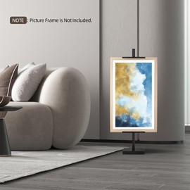 Pelesaurea Adjustable Tabletop Easel Stand for Picture Frames up to 30" H - Metal Frame Holder Stand for Sign, Artwork, Canvas Display - Compact Black Small Easel Stands for Home Office Galleries