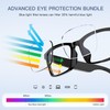 Tulbeys Smart Glasses, Bluetooth Glasses with Speaker,Anti-Blue Light and Voice
