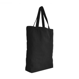 MsO 16L Tote Bag Canvas (Large) (with Pockets) (Black), Black