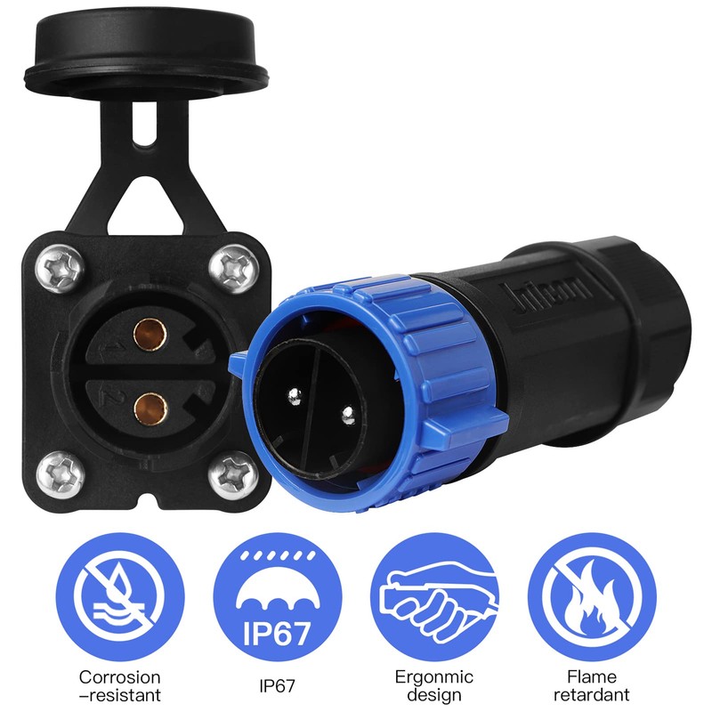Trolling Motor Plug Receptacle Set, 12V/24V/ 36V/48V Plug for Trolling