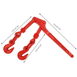 Chain Binders 5/16 to 3/8, 4 Pack Lever Load Binder (Red), Load-Bearing Capacity 9200 lbs, High-Strength G70 Hanging Hook for Industrial Transportation and Commercial Trucking