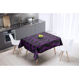 Bonamaison Kitchen Decoration, Tablecloth, Purple, Black, 140 x 140 Cm - Designed and Manufactured in Turkey