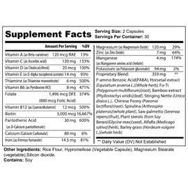 nutradash Folicrex - Folicrex Capsules - Folicrex Hair Growth (60 Capsules - 1 Month Supply)