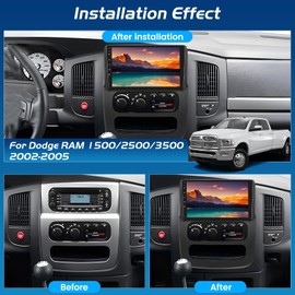 [4+64G] Android Car Radio for Dodge RAM 1500/2500/3500 2002-2005 - Wireless Carplay and Android Auto - 9 Inch 1280 * 720 HD Touch Screen Car Stereo - 32 EQ/WiFi/GPS/SWC + AHD Backup Camera