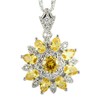 RIZILIA Blossom Pendant with 46cm(18") Chain & Round Cut Gemstones