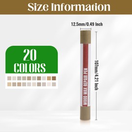 Wood Filler Sticks，20 Colors Wood Repair Wax Crayons Furniture Markers Touch up for Repairing Scratches, Scuffs, Cracks, Dings and Holes in Wood Floors, Cabinets, Furniture (Technicolor Series)
