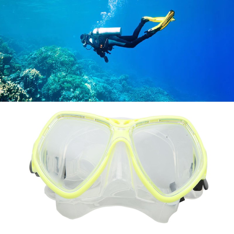 Diving Goggles Swim Glasses Silicone Adjustable Strap Tempered Glass Thickened